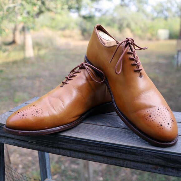 Allen Edmonds MacKenzie 10-D Tan Wholecut Mens Dress Shoes - Picture 1 of 13
